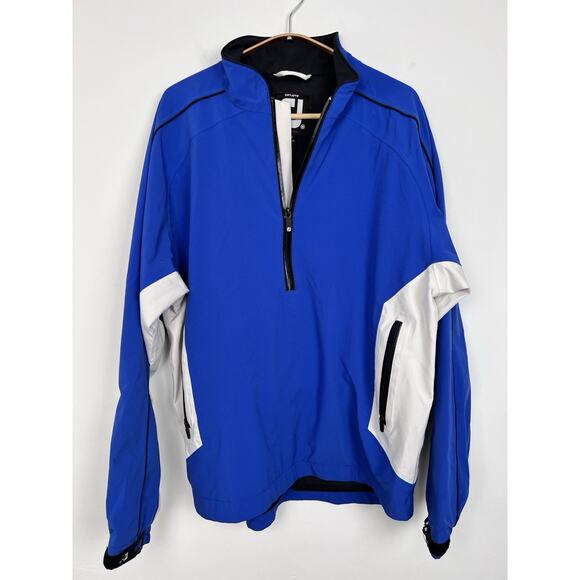 Footjoy Medium Dryjoys Tour Collection Jacket Long Sleeve Blue Golf 1/2 Zip - Picture 1 of 11